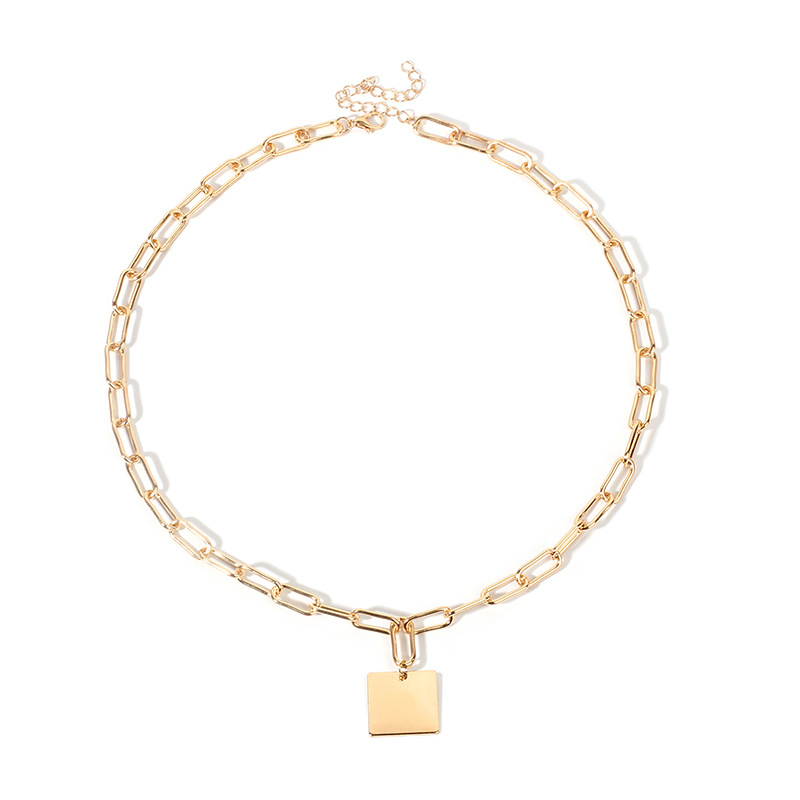 28g Weight Necklace Classification Wedding, Travel Occasion Women'S Gender Gold, Silver Color Hot Selling Fashion Square  Necklace Wholesale 4