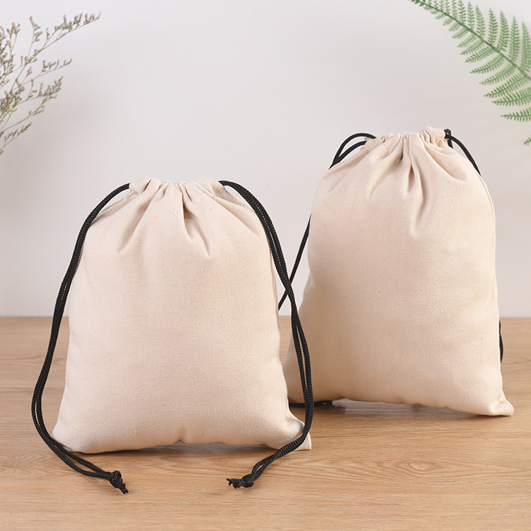 现货棉布收纳抽绳束口袋 束口帆布袋印logo 广告帆布束口袋批发
