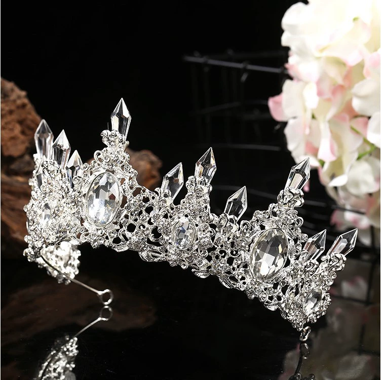 Fashionable earrings for bride, Korean set, crown for photo sessions, accessory, Korean style