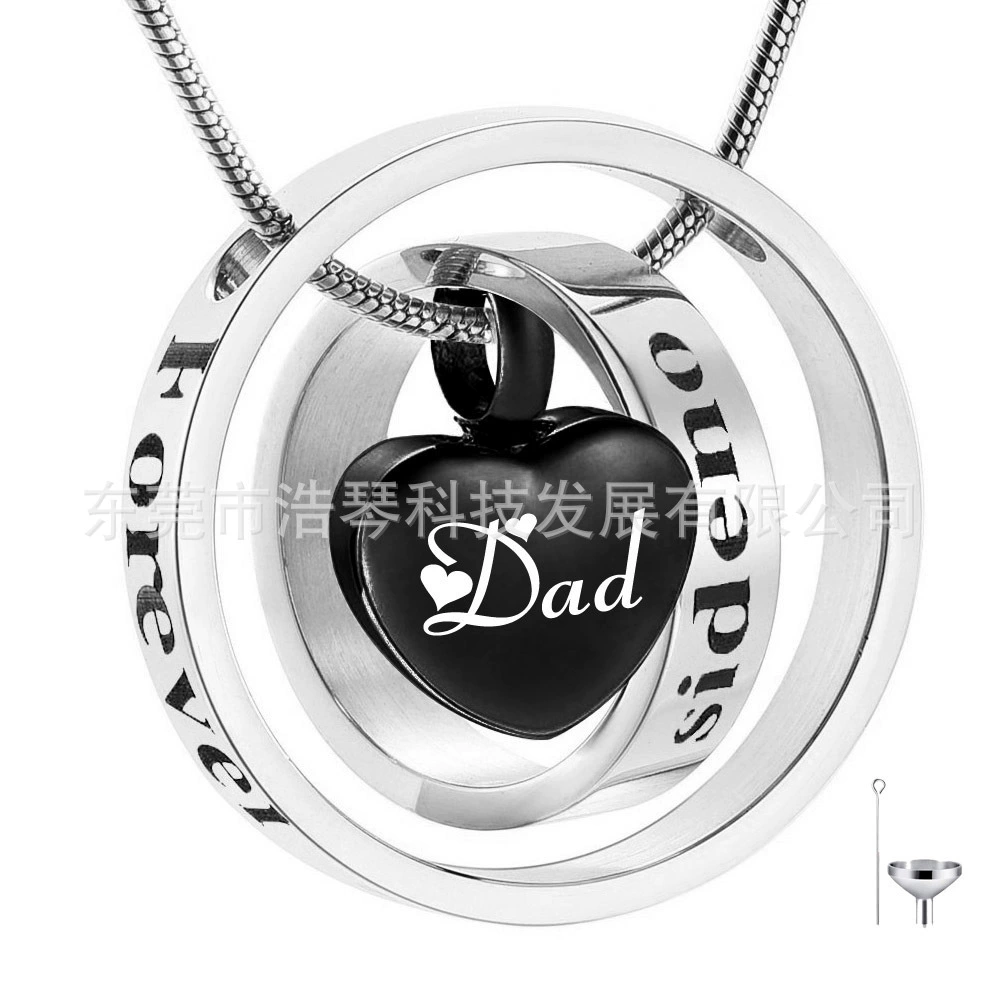 Европейские и американские ювелирные изделия персонализированные флакон духов памятные родственники пепел ожерелье Черная любовь пепел Шкатулка Кольцо Кулон