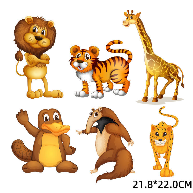 定制热转印烫画 老虎狮子T恤印花图案DIY童装T恤印花烫画熨烫帖