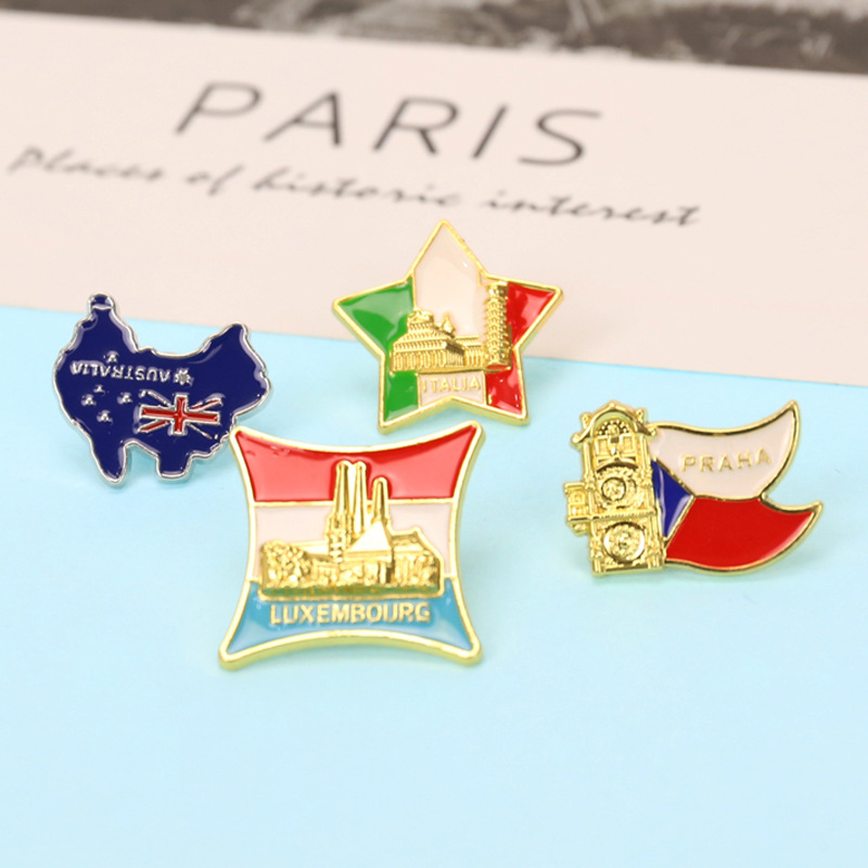Retro Foreign Trade Tourism Souvenir Brooch Badge Collar Pin display picture 2