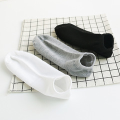 Spring and summer socks women's boat socks invisible black white solid color women's socks polyester cotton thin style women's socks street stall socks wholesale