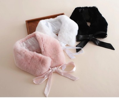 Seto rabbit Same item Mao collar Collar Korean Edition Maomao scarf winter Plush Frenum butterfly silk ribbon