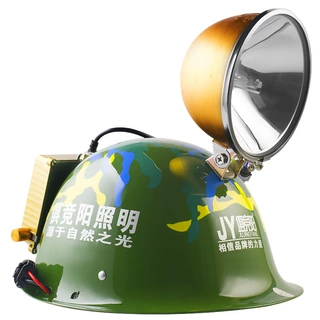 俱竞阳强光氙气灯黄白光头盔灯200W无极调光氙气钓鱼头戴探照灯