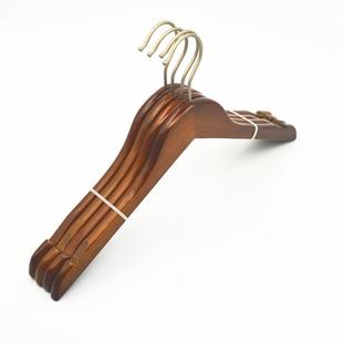 LOGO custom wooden hanger clothing store Vintage solid wood hanger log wooden hanger clothing store hanger wholesale
