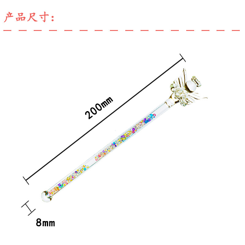 Entrega de una sola pieza de vidrio Ángel varilla de agitación café leche en polvo leche té bebida taza de jugo varilla de agitación ventas directas de fábrica