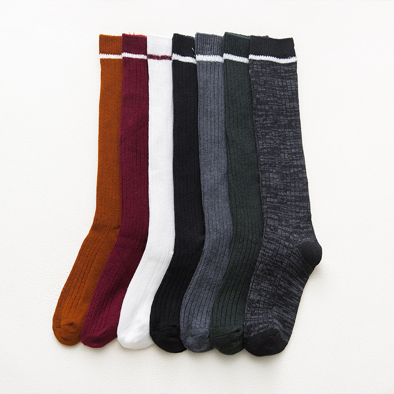 Cashmere woolen keep warm retro knee socks