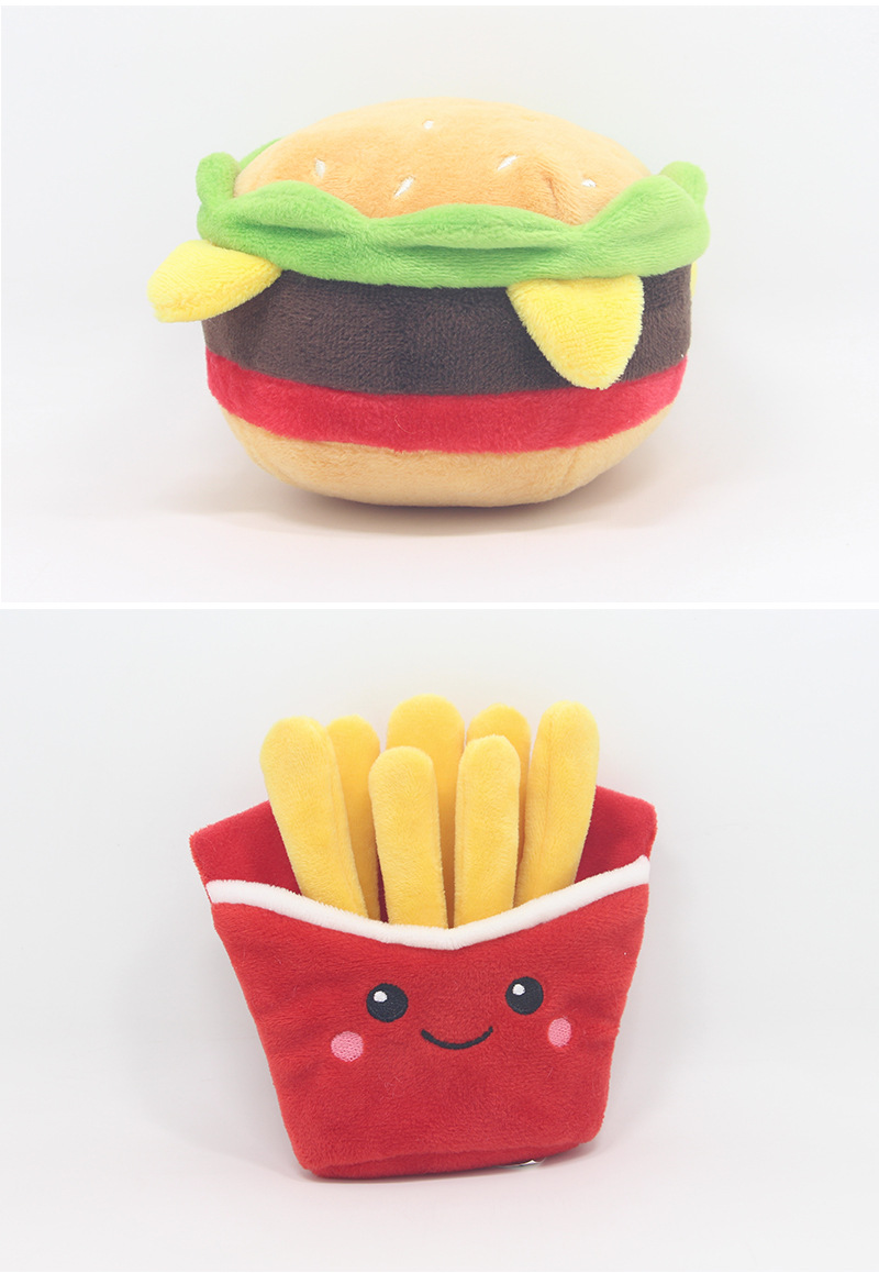 Cute Hamburger Pet Plush Sound Toy display picture 1