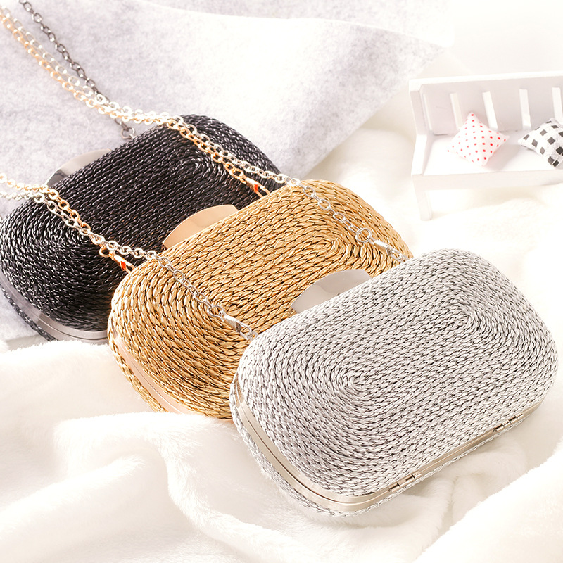 Manufacturer's Direct Sales PU Hand-woven Women's Niche Fashion Shoulder Crossbody Bag Evening Bag Party Handbag Makeup Bag