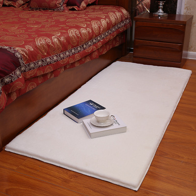 厂家直销仿兔毛地毯卧室床边客厅飘窗垫茶几 满铺直边可爱简约