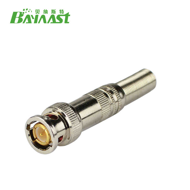 监控摄像机BNC接头 Q9头BNC美式镀金免焊接头BNC连接器铜针接头