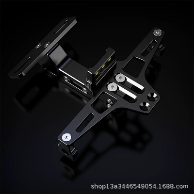 Motorcycle license plate holder electric M3M5 little monster monkey ghost fire electric motorcycle turn light modified license plate frame accessories (License plate holder/license plate holder) - black-with-license-plate-light