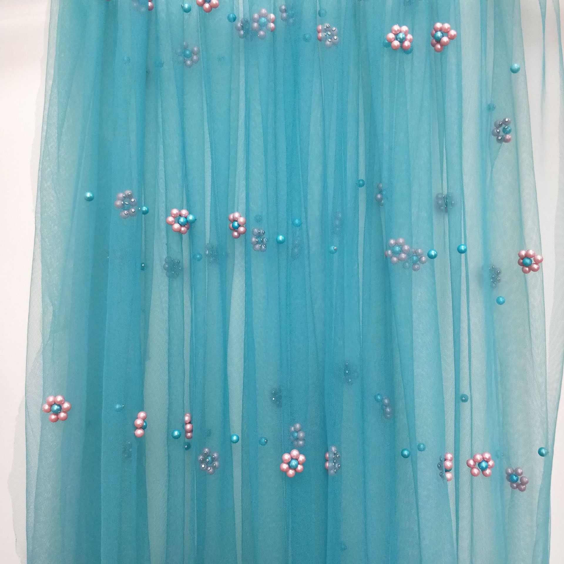 爆款服装面料 钉珠  网布绣花 厂家批发  量大优惠