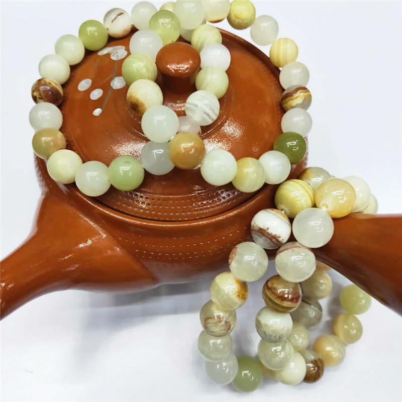 Wholesale of new Afghan blue jade bracelets, DIY beaded blue jade bracelets, natural stone bracelets, factory direct sales detail image 3