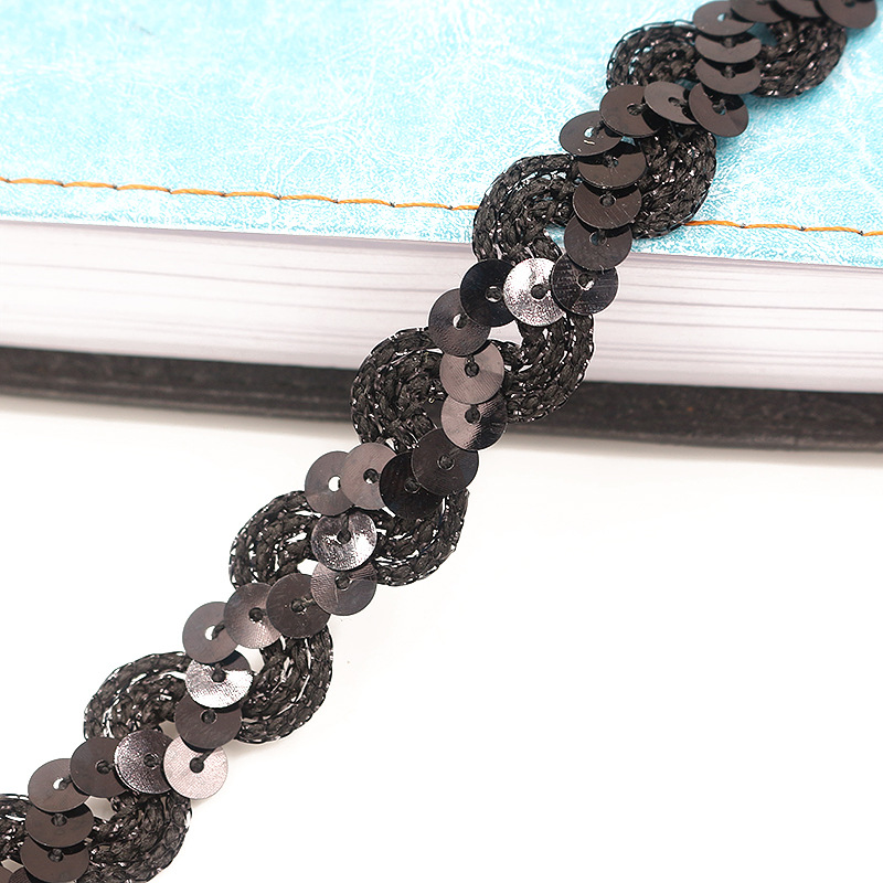 Protección del Medio Ambiente onda lentejuelas tira de cuentas cinturón Ropa Accesorios DIY1.5CM rendimiento ropa lentejuelas cinturón de encaje