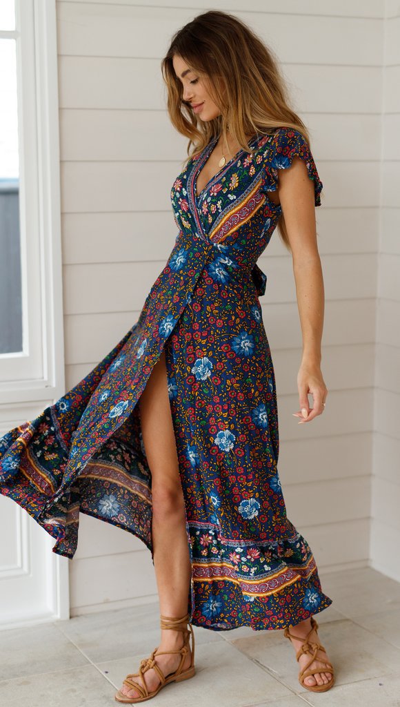 spring new printed one-piece dress NSSE36092