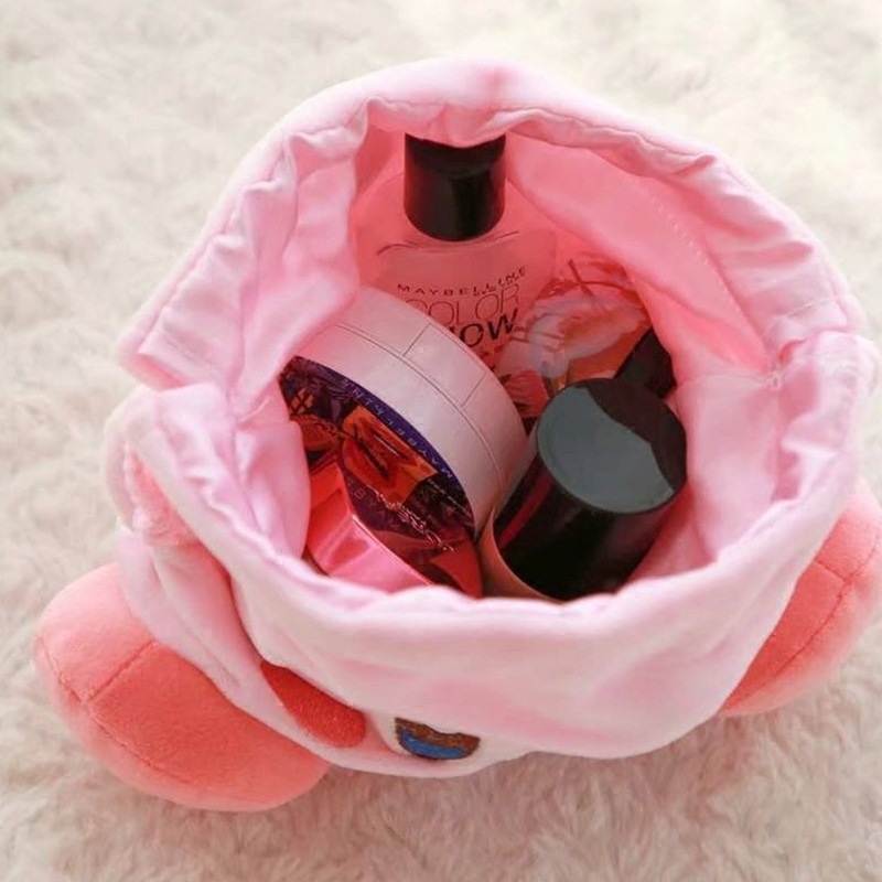 Japonés estrella caqui bolso de lazo rosa de dibujos animados de gran capacidad bolso de la joyería bolsa de cosméticos lindo cordón bolsa de almacenamiento