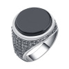 Fashionable retro ring with stone, European style, diamond encrusted, with gem