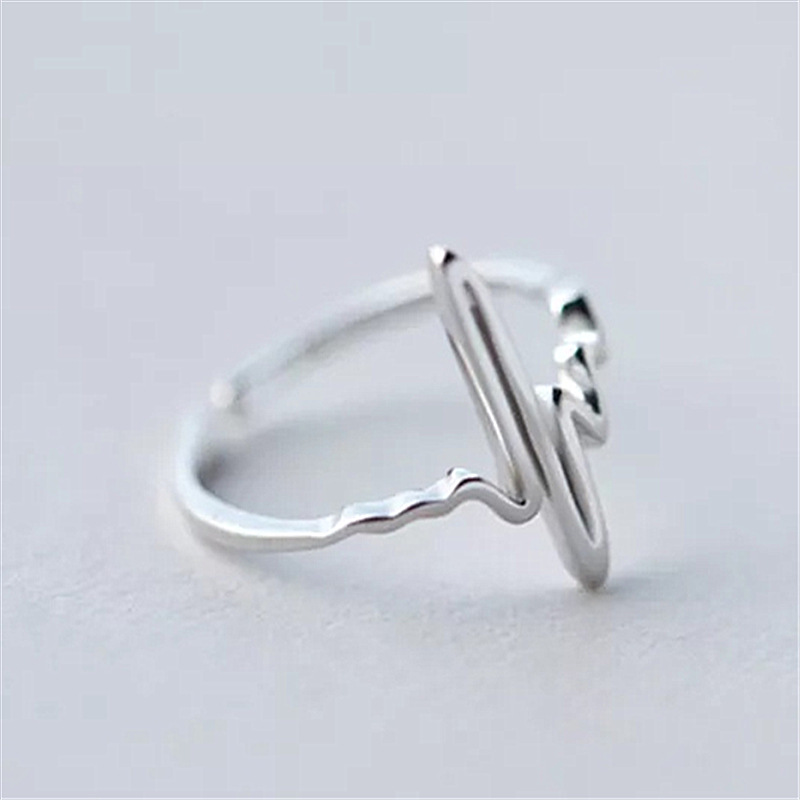 Eleganter Herzschlag Ring Für Damen Einzigartiger Ekg Ring_voghion.com