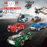 Diku знаменитые автомобильные строительные блоки творческие и изменчивые игрушки для гоночных мальчиков, подключенные к супермаркету Таобао, маленький автомобиль