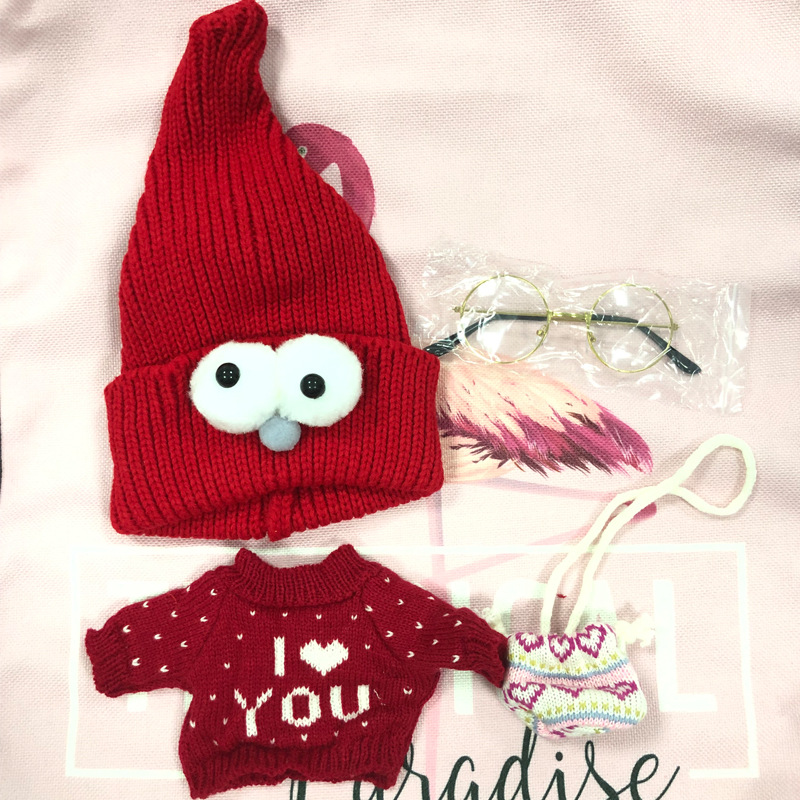 Celebridad en línea de pato ácido hialurónico accesorios de ropa de muñeca ácido hialurónico pato 30cm sombrero gafas accesorios pequeños accesorios de pato amarillo