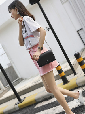 包包女2019新款韓版簡約時尚鏈條包大氣百搭單肩包潮流少女斜挎包