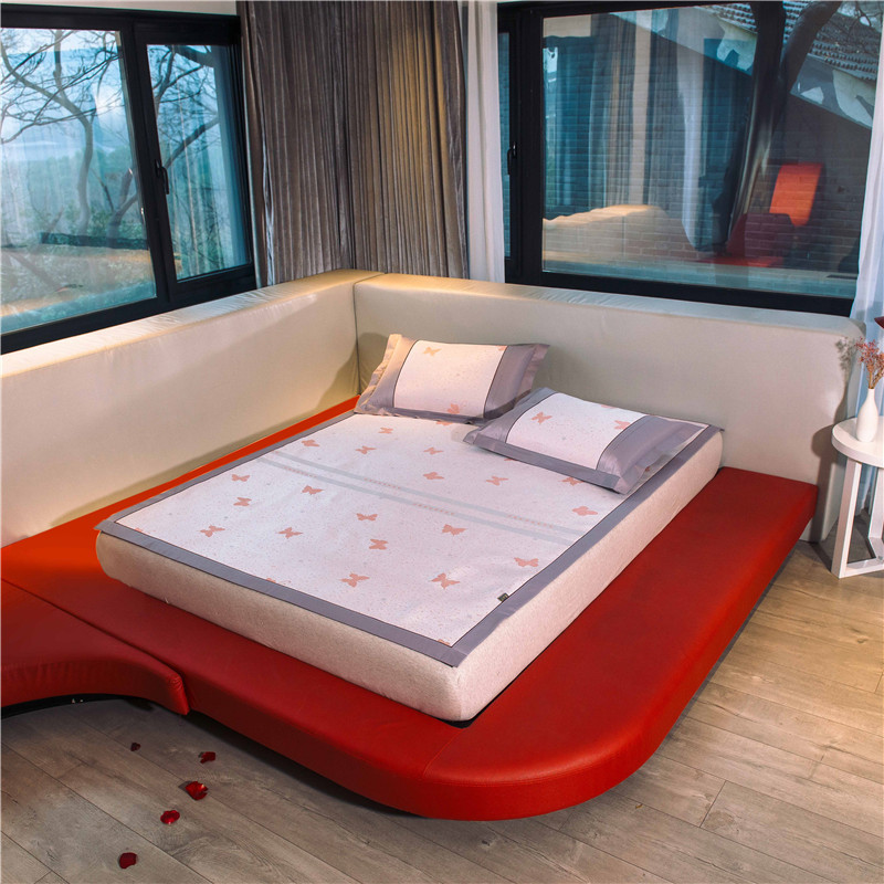 600D Ice silk seats Sandwich fold summer sleeping mat Three-piece Suite Korean version machine washable 1.5m1.8m Ice air-conditioned seats