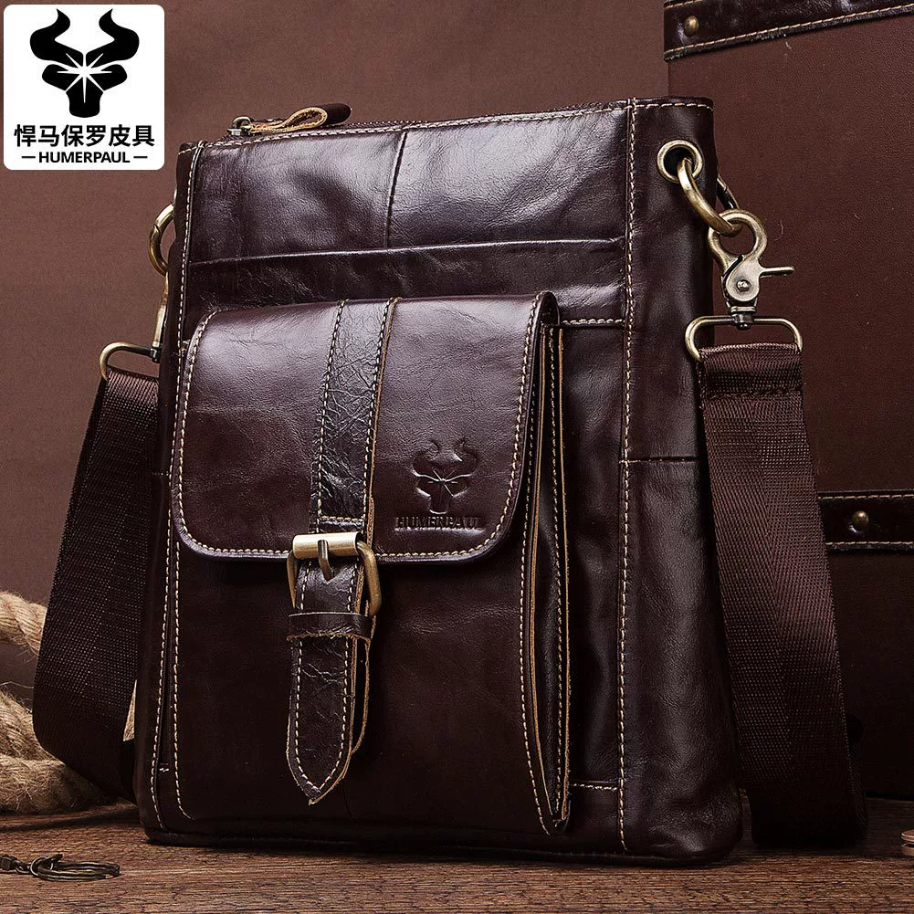 Universal one-shoulder bag for leisure, leather shoulder bag