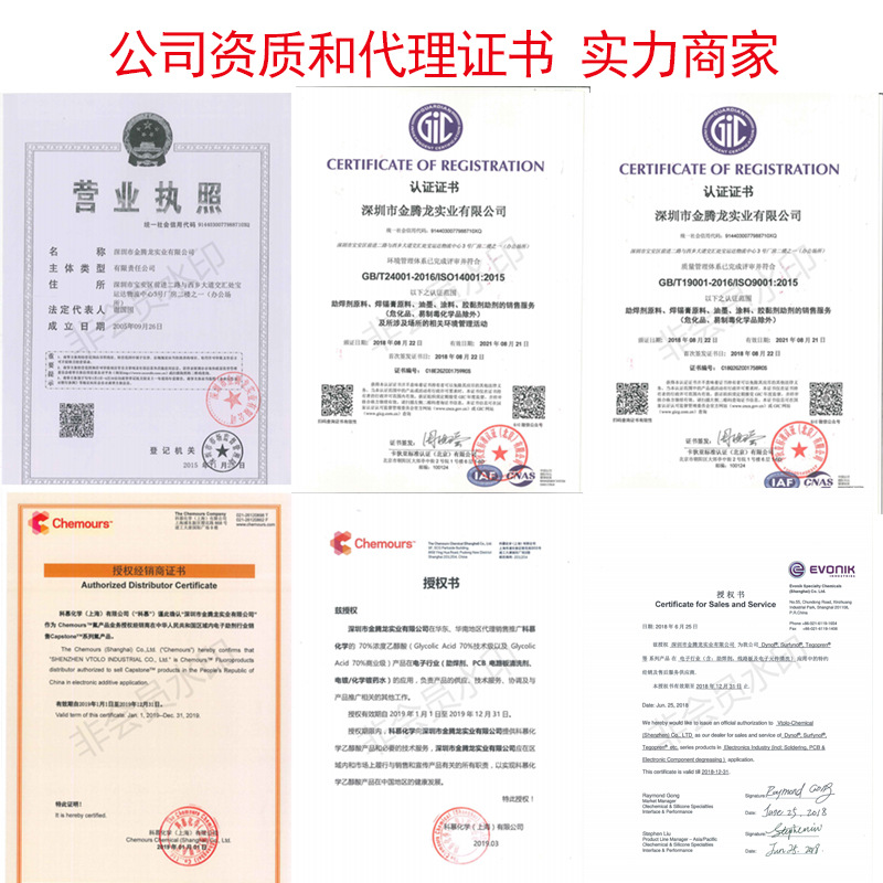 公司资质和代理证书-2