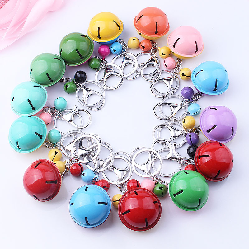 Two-color Bell car key chain accessories creative fruit color small Bell paint color matching DIY accessories pendant gift