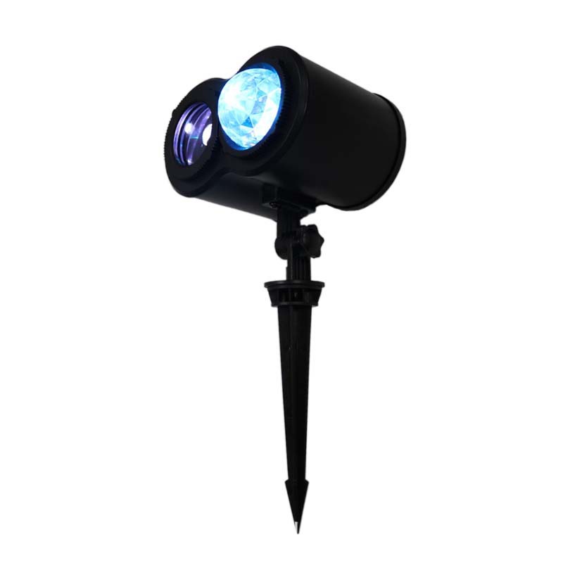 动画灯投影双筒水纹图案跨境欧美插卡万圣雪花菲林户外草坪圣诞灯