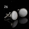 Men's cufflinks metal solid color cloth buckle buckle buckle round cufflink French cufflink customer can make it