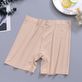 Independent station ice silk mesh seamless safety pants women's breathable underwear summer thin anti-exposure three-point leggings