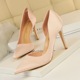 830-3 European and American style slim high heel silk satin shallow mouth pointed side hollow sexy nightclub slim single shoes high heels