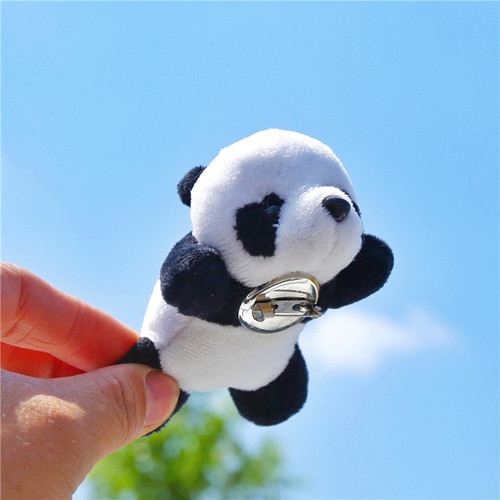 Panda Brooch Japanese Cartoon Internet Celebrity Panda Doll Plush Toy Ins Girl Heart Doll