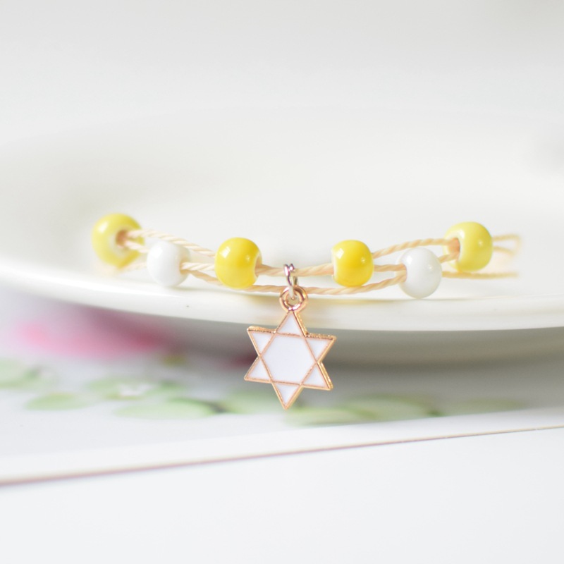 thumbnail image 1 of 2023 nueva pulsera de cerámica de unicornio mujer pareja hermana mano decoración estudiante Simple dulce pulsera blanco hexagrama uno, 1 of 2
