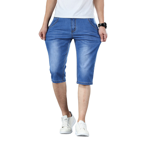 Champion brand men's stretch denim seven-pocket pants for men, stretch slim fit, high-quality straight-leg youth 7-pocket men's pants, INS trending
