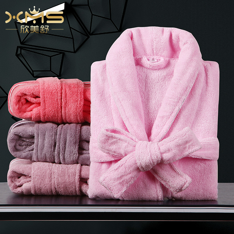Cotton children's bathrobe autumn and winter cartoon hooded towel material warm absorbent bathrobe boys and girls swimming nightgown