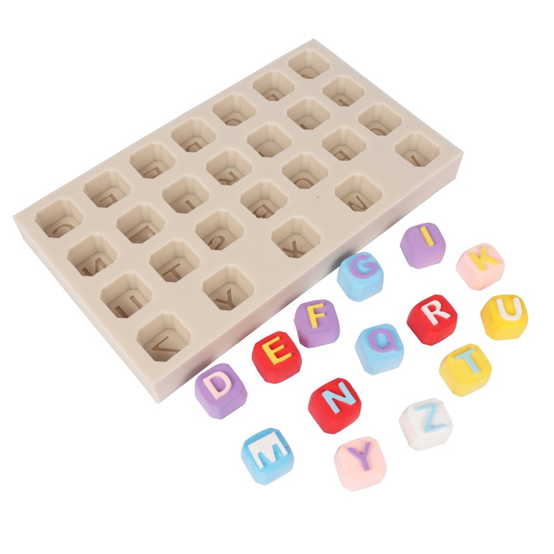 Inglés letras DIY hecho a mano molde de azúcar marrón bloque de azúcar molde de silicona molde de pastel molde de hornear