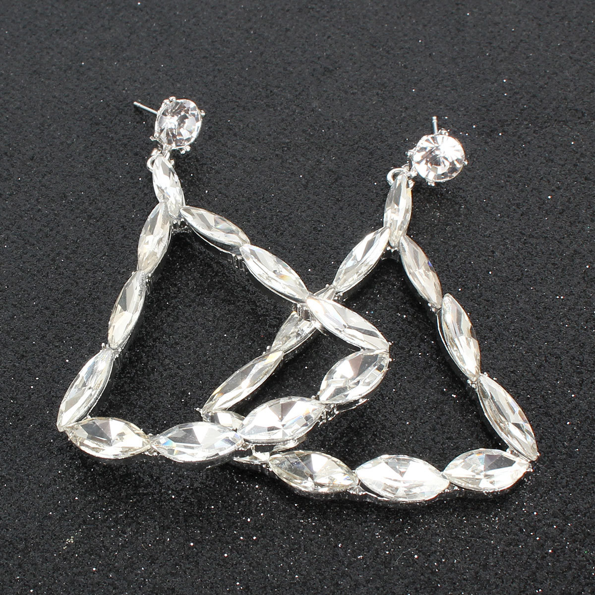 Metal Rhinestone Irregular Earrings Long Earrings Earrings Female display picture 4