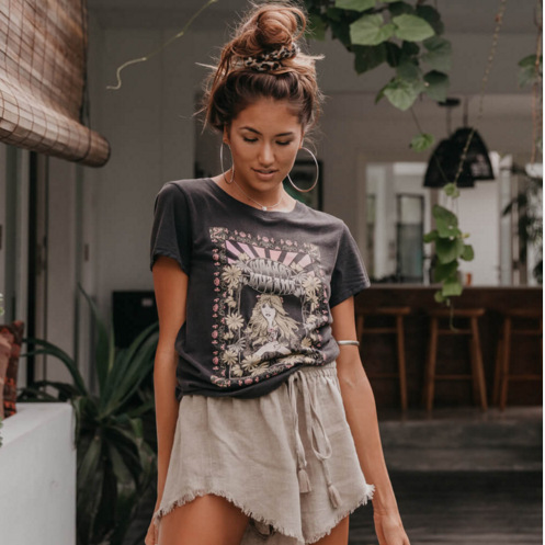 Angel and rose print T-shirt