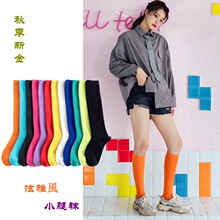秋冬新款日系纯色小腿袜 泫雅糖果色韩国学生长筒女袜子 厂家批发