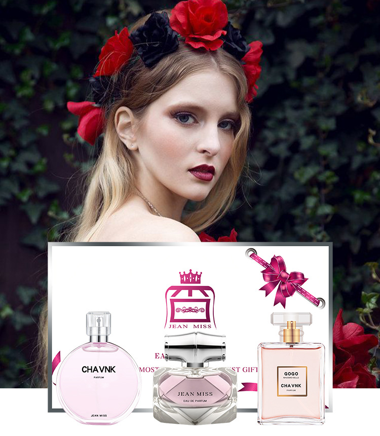 Novo perfume feminino Heart Language, mais vendido, caixa de presente com três peças, fragrância de rosas naturais, fresco e duradouro, Eau de Toilette_voghion.com