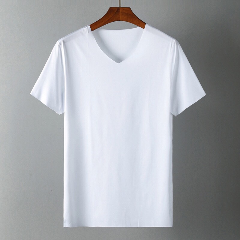 Camiseta de manga corta de verano para hombre de seda de hielo transpirable para jóvenes deportes de ocio sin costura plegable camiseta delgada