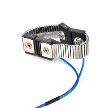 防静电双回路金属手腕带 双保险静电手环 DC头双回路消除静电手环