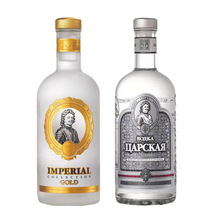 沙皇伏特加酒金银组合礼盒套装 俄罗斯进口伏特加洋酒摆件伏特加