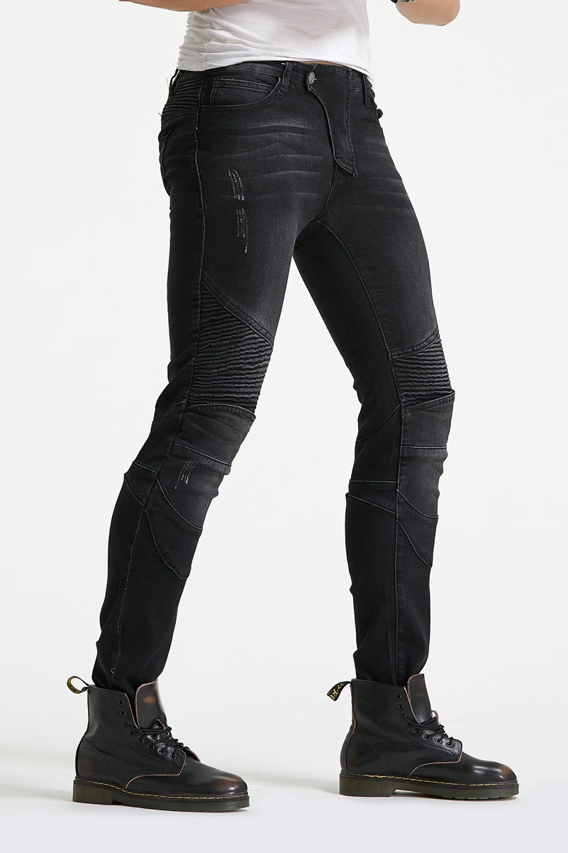 Pantalones vaqueros de la motocicleta de los hombres de la motocicleta directa de la fábrica pantalones casuales delgados pantalones de carreras pantalones de Harley resistentes a la caída