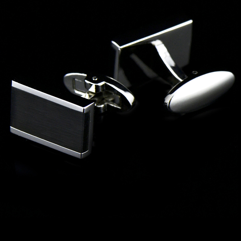 英博 黑色猫眼石半宝石优质袖扣袖钉法式纽扣822cufflinks/990020