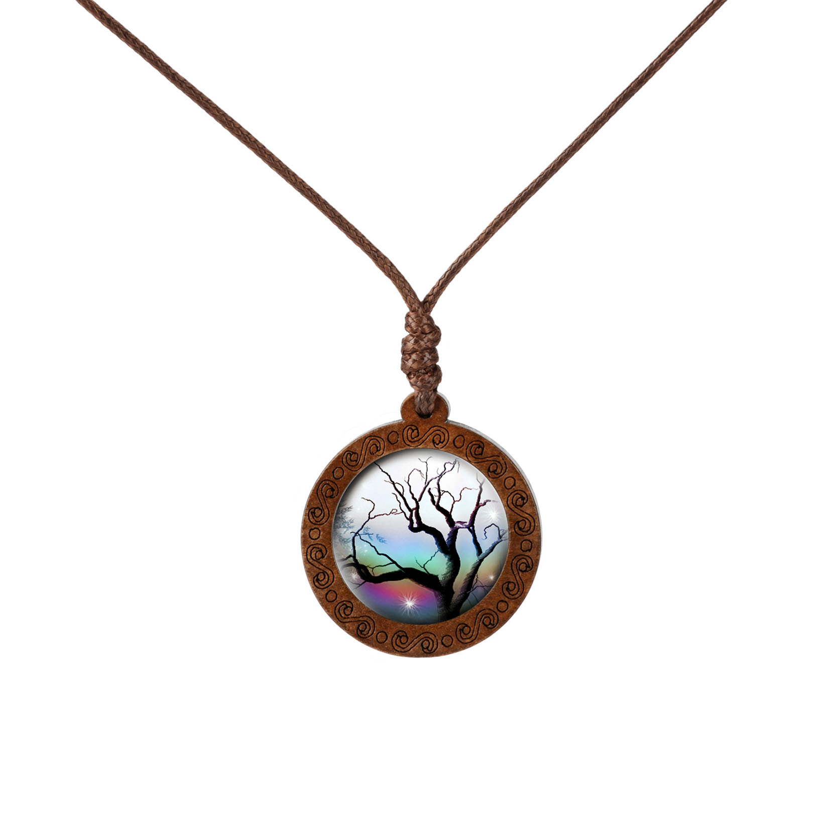 Fashion Tree Wood Glass Unisex Pendant Necklace 1 Piece display picture 1